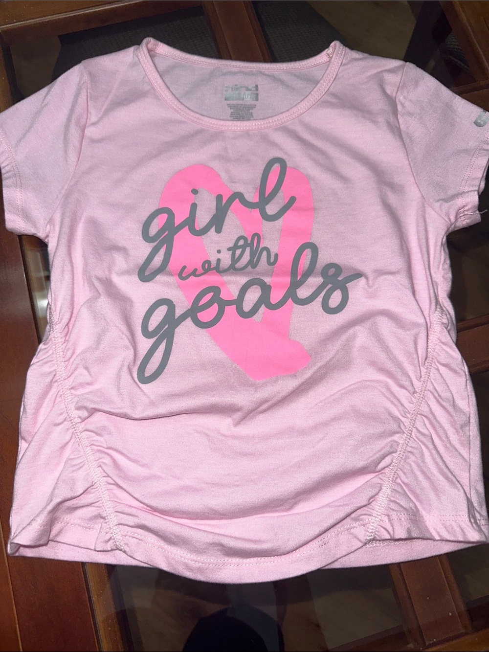 Girl with Goals Pink Short Sleeve Tee with Heart Graphic, NWOT